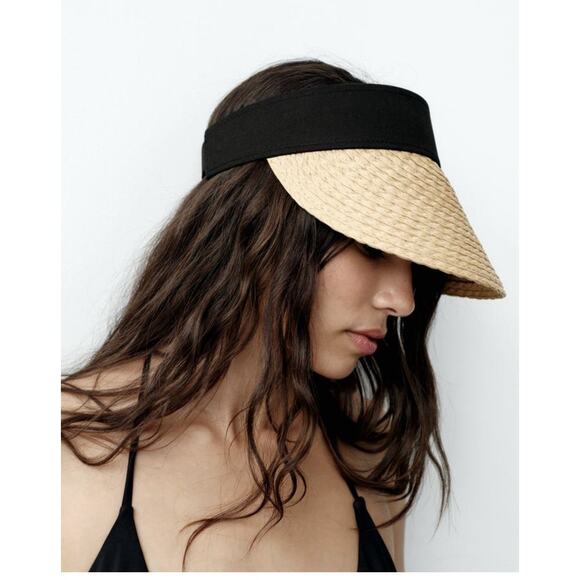 Zara Accessories - Zara contrasting woven visor S-M. NEW With FREE SHIPPING.